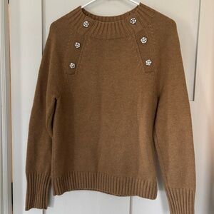 J. Crew Tan Sweater with Button Accents